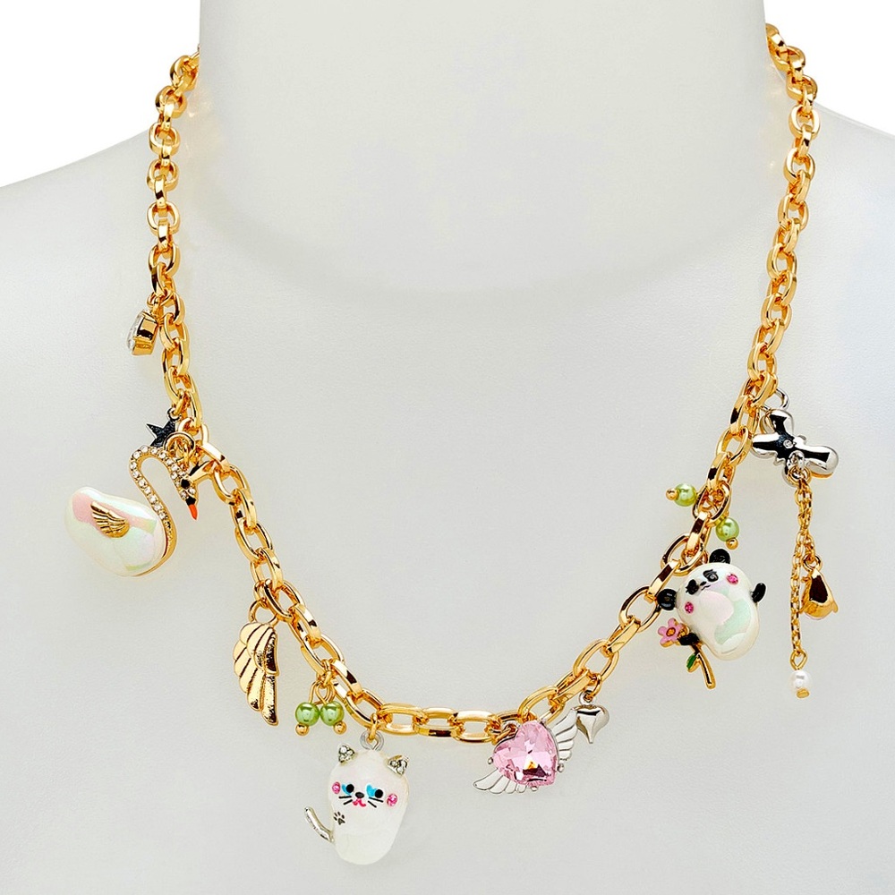 New Betsey Johnson faux stone critters bib necklace - Picture 3 of 9